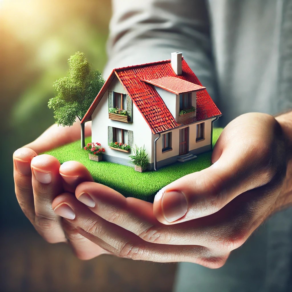 House cared by hands