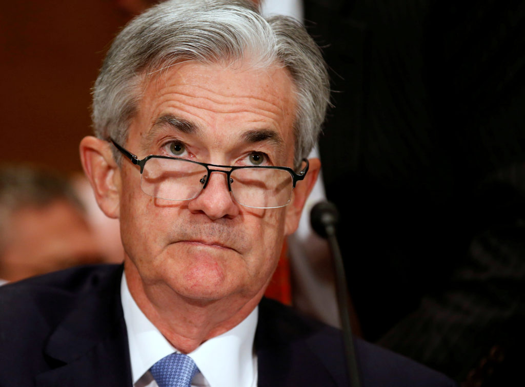 FILE PHOTO: Jerome H. Powell, a governor on the board of the Federal Reserve System, prepares to testify to the Senate Banking Committee on Capitol Hill in Washington